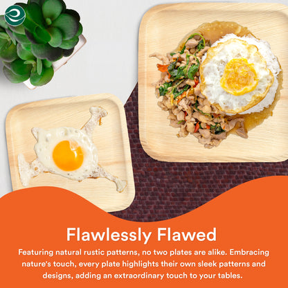 10 Inch & 7 Inch Square Compostable Palm Leaf Plates - Image 8