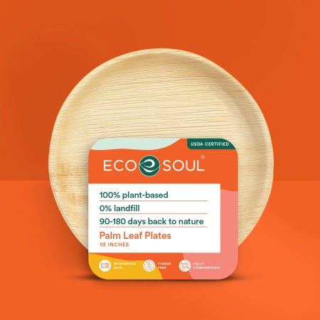 10 Inch Round Compostable Palm Leaf Plates