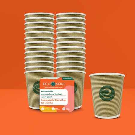 Compostable Ripple Cups 350ml (no lid)
