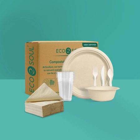 Round Compostable Dinnerware Set